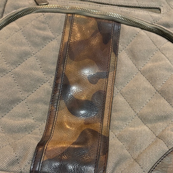 Brand new- Martin Dingman Quilted Tan and Brown Backpack - Picture 3 of 6